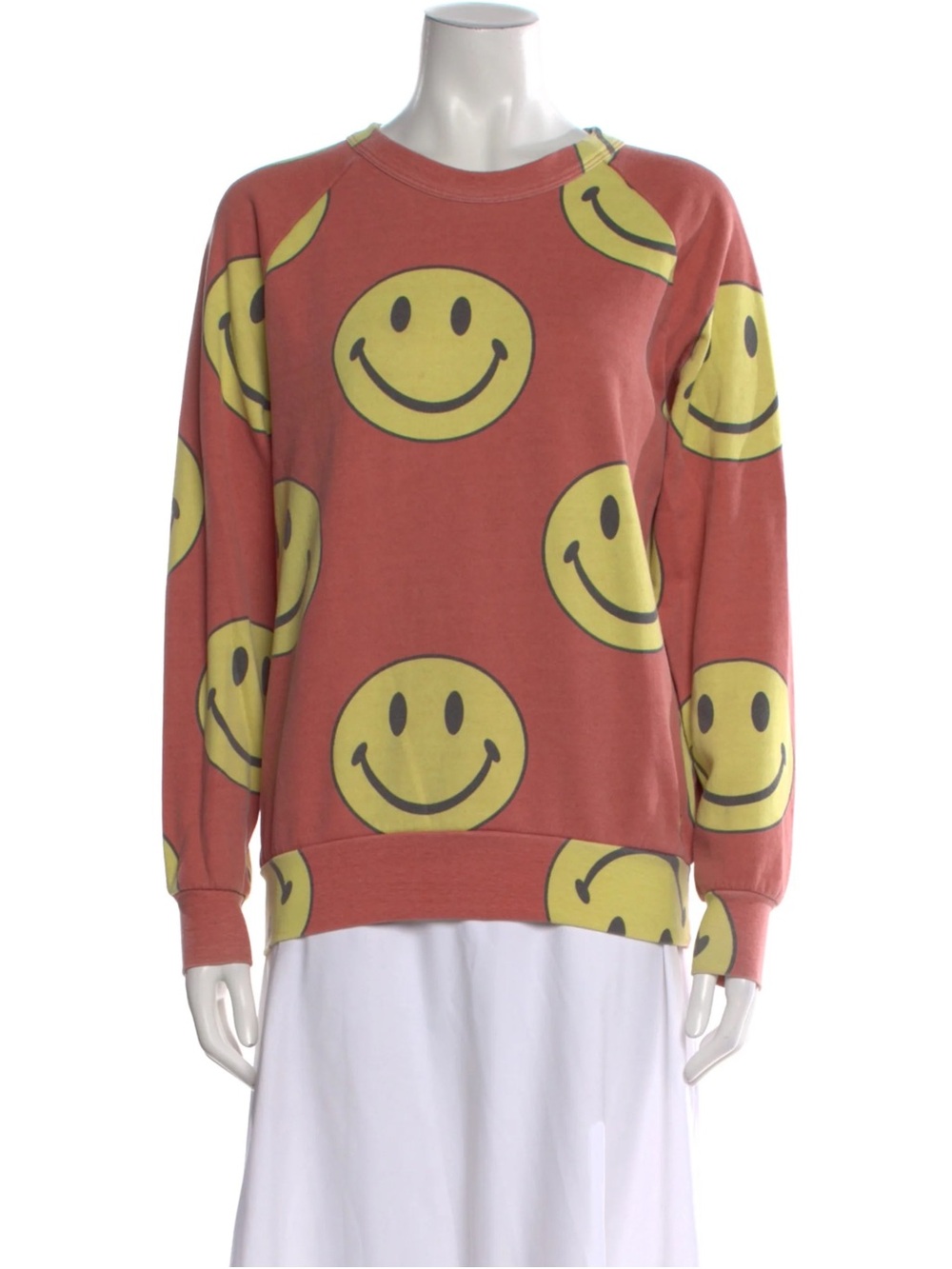 Aviator Nation Rust Sweatshirt with Yellow Smiley Print